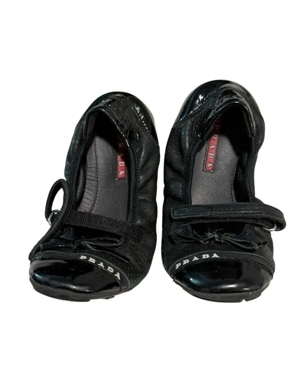 Prada Toddler Girls Leather Ballet Flat Shoes Size 11.5